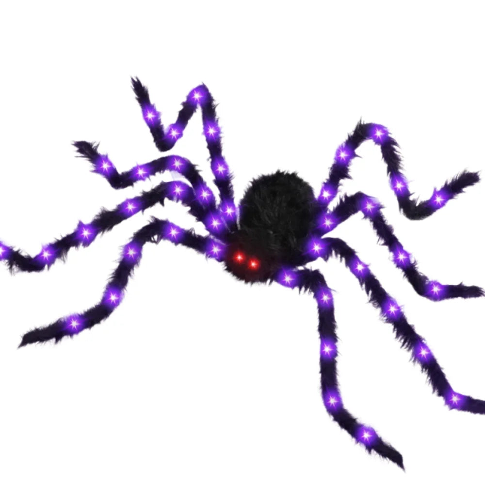 Giant Glowing Spider Web with Remote (16.4-ft Halloween Outdoor Decor)