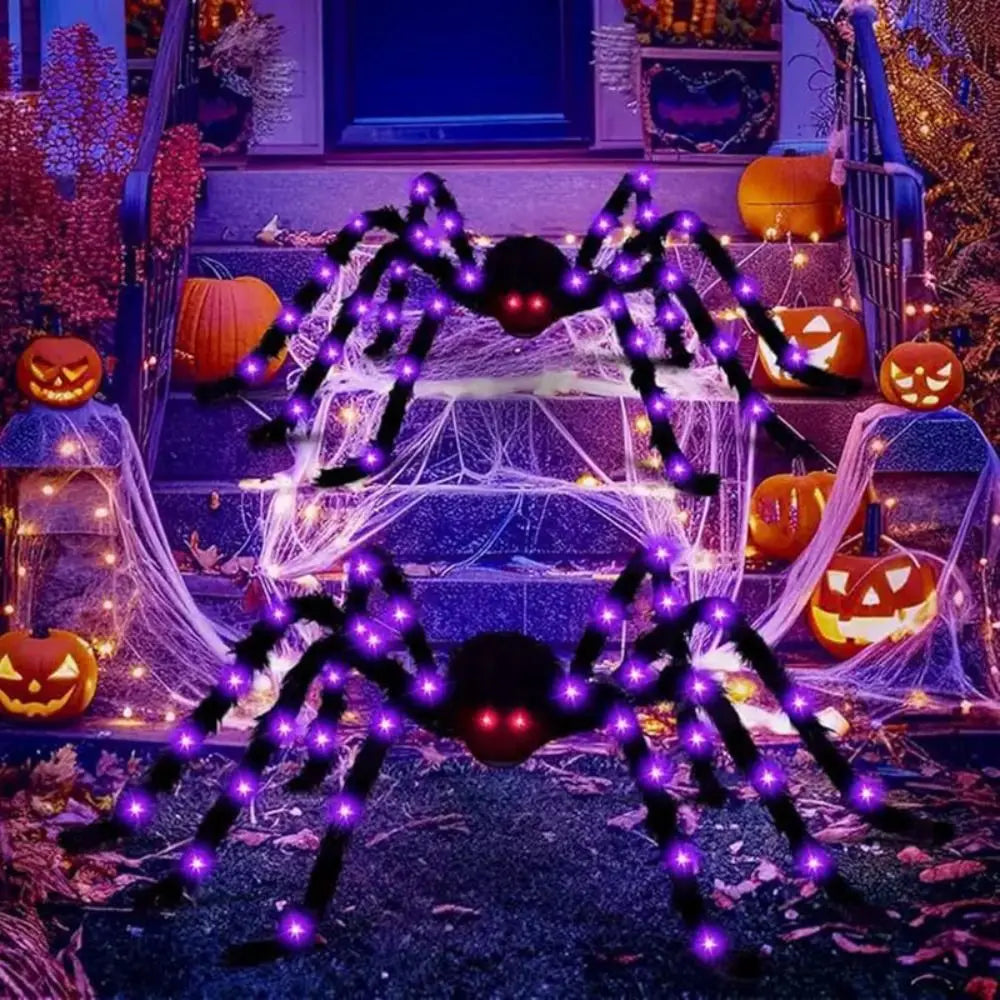 Giant Glowing Spider Web with Remote (16.4-ft Halloween Outdoor Decor)