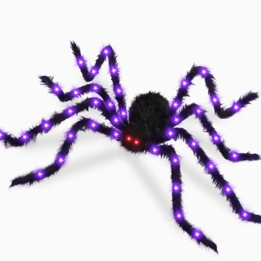 8 Modes Halloween Spider Web Lights Waterproof Glow Luminous Halloween Spider 5m Hanging Scary Giant Spider Haunted House